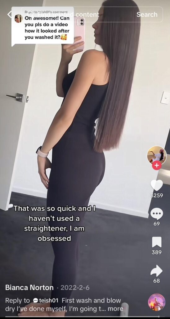 TikTok Straight hair